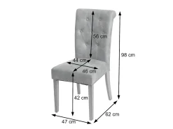 Silla de comedor Chesterfield II (set de 2), tela/textil marrón, patas oscuras