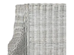 Silla de comedor con cojín ratán natural gris ES739194