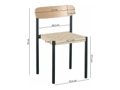 Silla de comedor con trenza de cuerda - Roble / Natural - HUMALPA