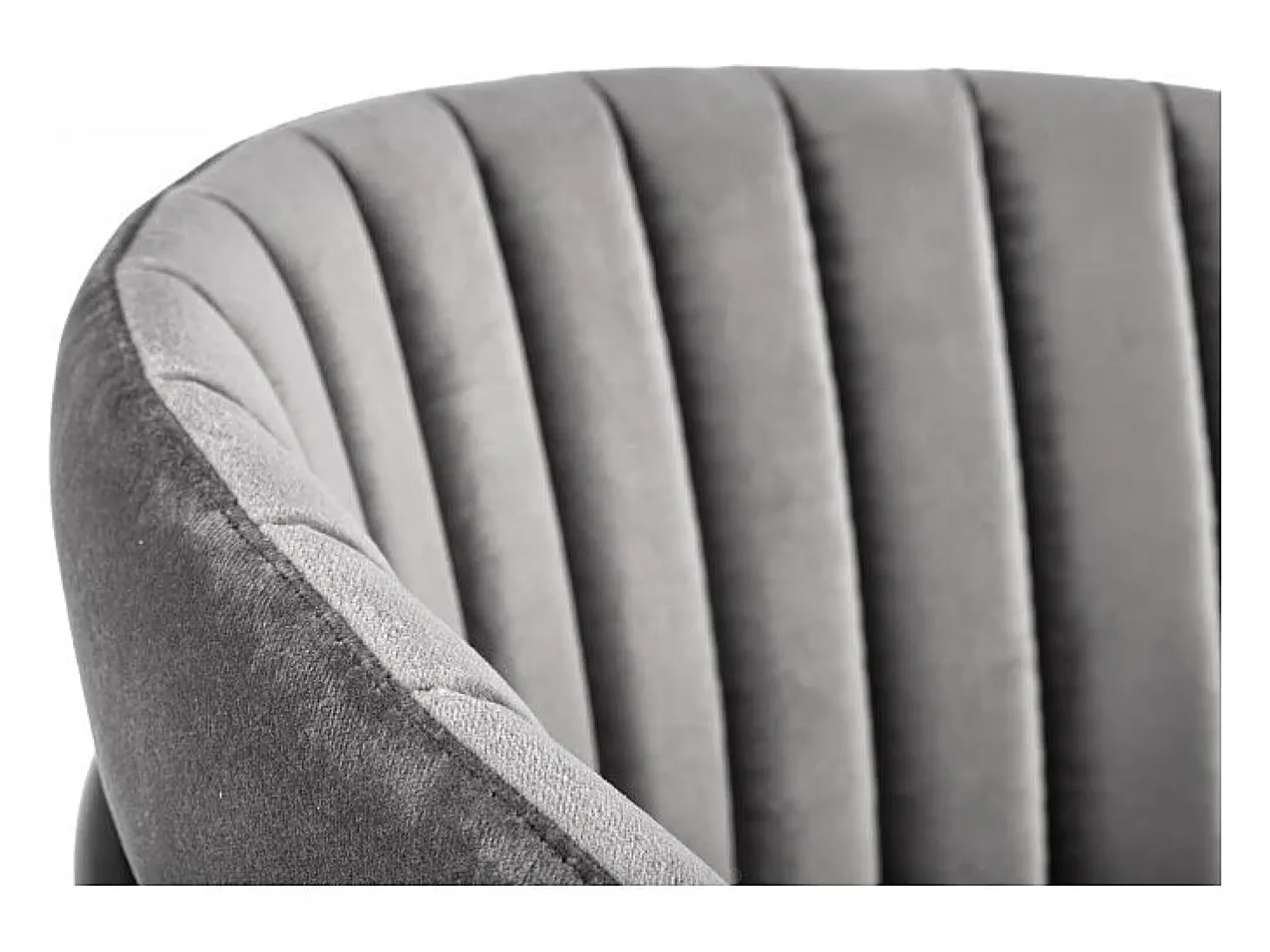Silla de comedor contemporánea de terciopelo gris con estructura de metal negro DAGAN