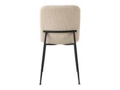 Silla de comedor CORDUROY – Terciopelo de pana beige – Patas de metal negro – Estilo diseño