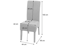 Silla de comedor Crotone (set de 2), gris claro, patas claras
