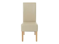 Silla de comedor Crotone (set de 2), crema, patas claras