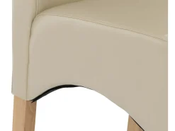 Silla de comedor Crotone (set de 2), crema, patas claras