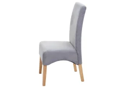 Silla de comedor Crotone (juego de 6), gris claro, patas claras