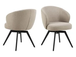 Silla de comedor Darlene con reposabrazos tela beige.