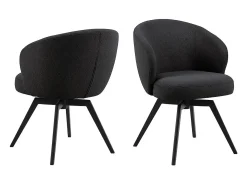 Silla de comedor Darlene con reposabrazos tela gris.