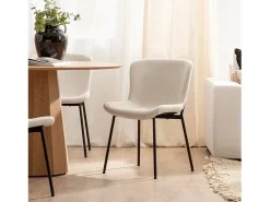 Silla de comedor de Bouclé Beige 80 x 50- Ari