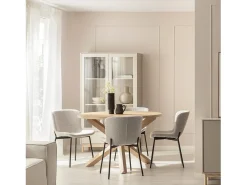 Silla de comedor de Bouclé Gris 80 x 50- Ari