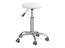 Silla de comedor de cuero sintético blanco ES743099