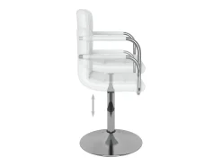 Silla de comedor de cuero sintético blanco