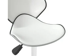 Silla de comedor de cuero sintético blanco