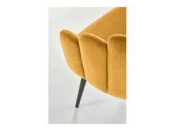 Silla de comedor de diseño en terciopelo amarillo Amboise