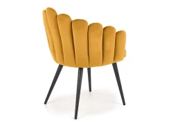 Silla de comedor de diseño en terciopelo amarillo Amboise