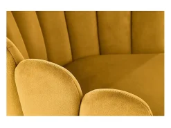 Silla de comedor de diseño en terciopelo amarillo Amboise