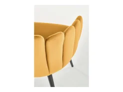 Silla de comedor de diseño en terciopelo amarillo Amboise