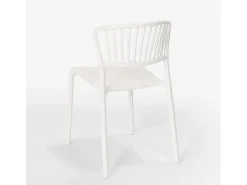 Silla de comedor de diseño moderno para interiores y exteriores Vivienne - Blanco