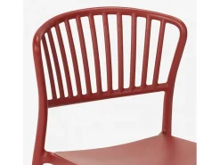 Silla de comedor de diseño moderno para interiores y exteriores Vivienne - Rojo