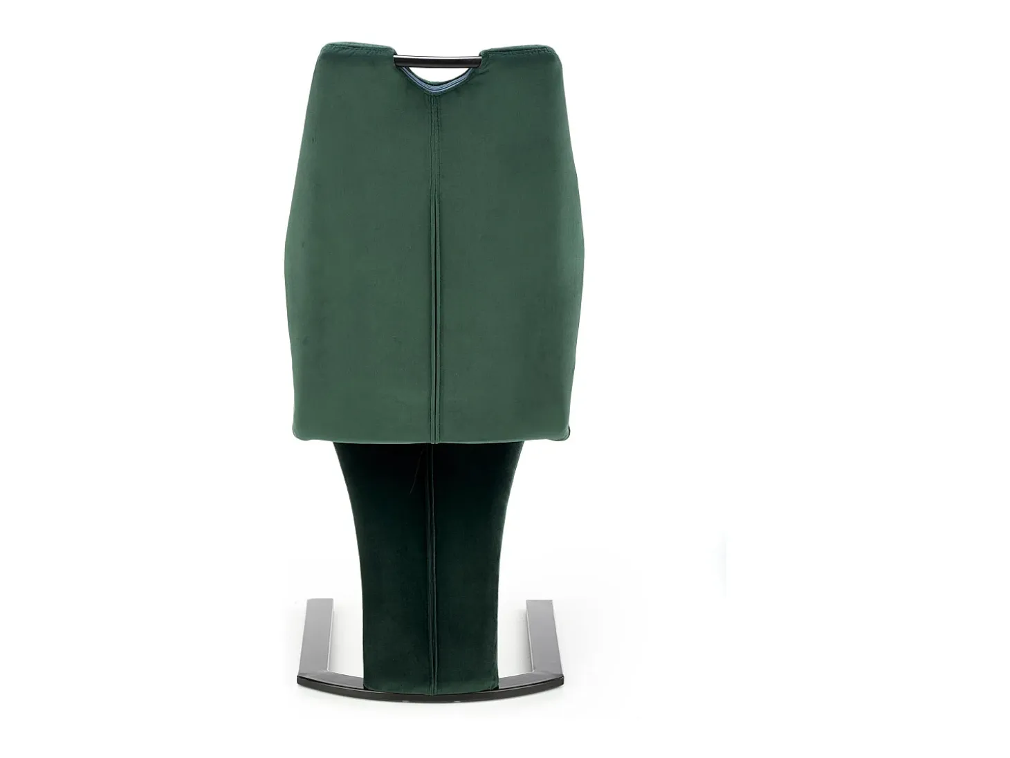 Silla de comedor de diseño en terciopelo verde con base de metal negro VIDAR