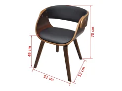 Silla de comedor de madera curvada y polipiel