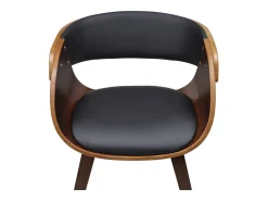 Silla de comedor de madera curvada y polipiel