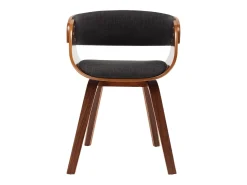 Silla de comedor de madera curvada gris y tela
