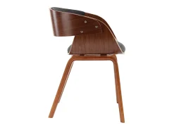 Silla de comedor de madera curvada gris y tela