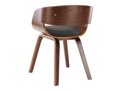 Silla de comedor de madera curvada gris y tela