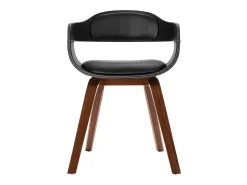 Silla de comedor de madera curvada y polipiel.