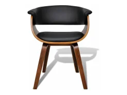 Silla de comedor de madera curvada y cuero sintético ES498712