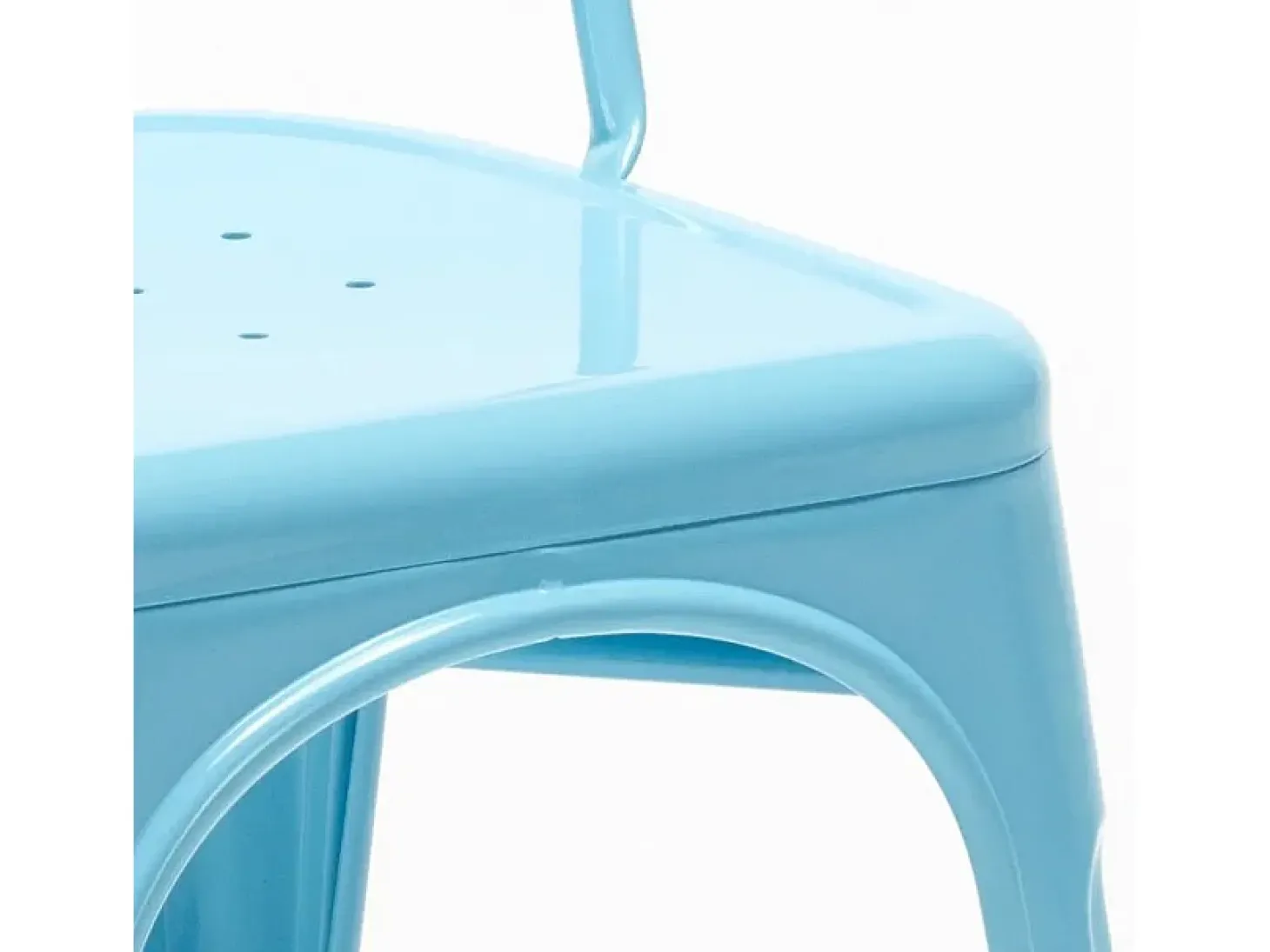 silla de comedor de metal para cocinas y bares steel one - Azul