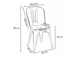 silla de comedor de metal para cocinas y bares steel one - Azul