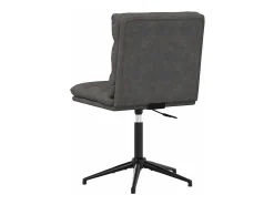 Silla de comedor de piel sintética negra
