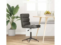 Silla de comedor de piel sintética negra