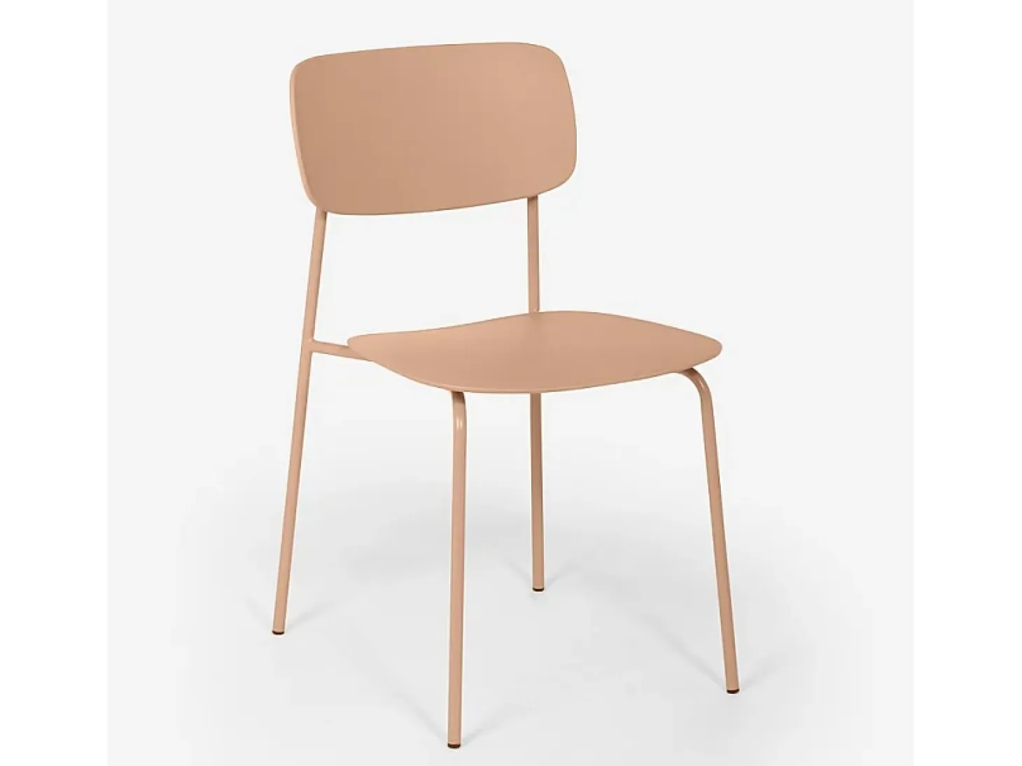 Silla de comedor de polipropileno y metal cocina diseño moderno Josy - Rosa