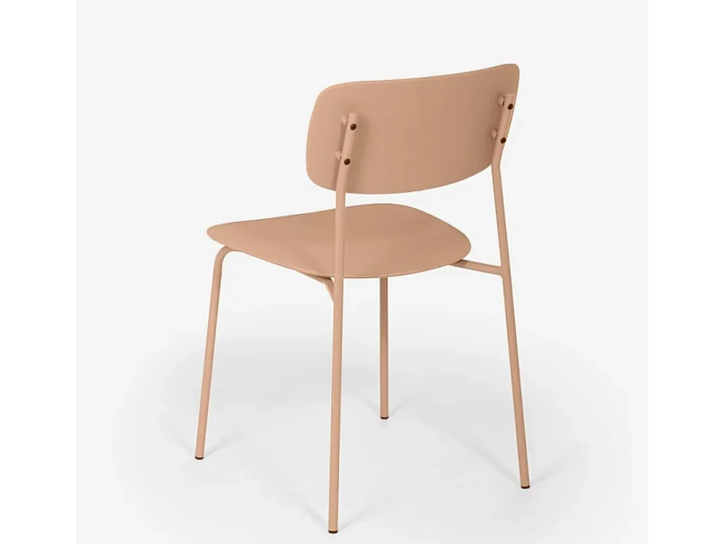 Silla de comedor de polipropileno y metal cocina diseño moderno Josy - Rosa