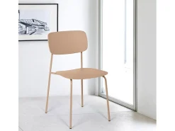 Silla de comedor de polipropileno y metal cocina diseño moderno Josy - Rosa