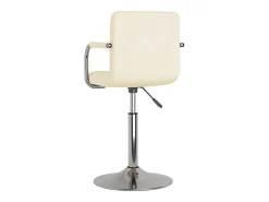 Silla de comedor de tela color crema
