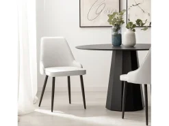Silla de comedor de Tela Gris 87 x 52- Nika