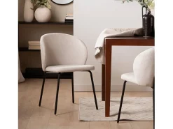 Silla de comedor de Tela Beige 80 x 49- Norah