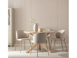 Silla de comedor de Tela Beige 80 x 49- Norah