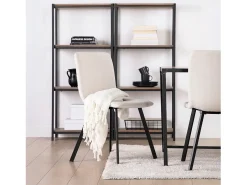 Silla de comedor de Tela Beige 87 x 43- Maia