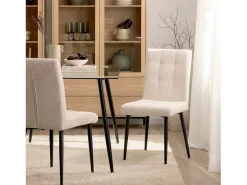 Silla de comedor de Tela Beige 92 x 44- Leia