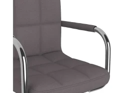 Silla de comedor de tela gris taupé