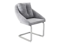 Silla de comedor de terciopelo gris, sillón giratorio de lujo con cojines, diseño ergonómico, patas curvas (72,39 x 60,96 x 50,17 cm)