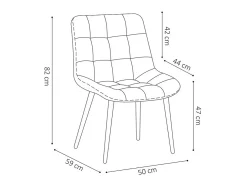 Silla de comedor de terciopelo con patas de metal color topo KALI