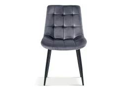 Silla de comedor de terciopelo con patas de metal color topo KALI