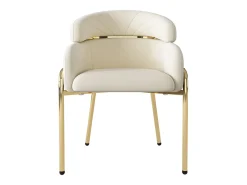 Silla de comedor de terciopelo - 79 x 45 x 53 cm - para salón y dormitorio - cuatro patas de metal - beige