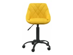 Silla de comedor de terciopelo amarillo mostaza