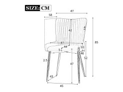 Silla de comedor de terciopelo, lote de 6, tumbona con cuatro patas de metal dorado, beige